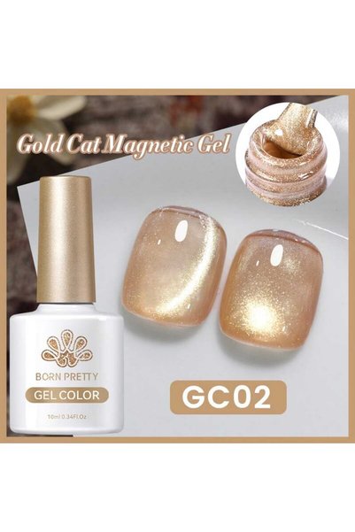 Born Pretty Gold Cat Magnetic Gel/Altın Yansımalı Kedi Gözü Kalıcı Oje(GC02)-...