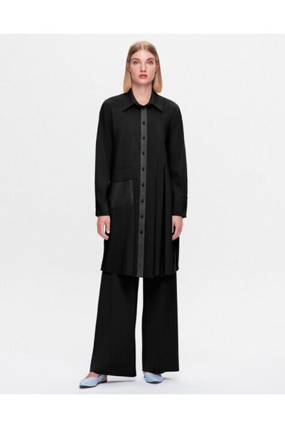 MISS DALIDA T25K-3004 Tek Cepli Poplin Gömlek BLACK