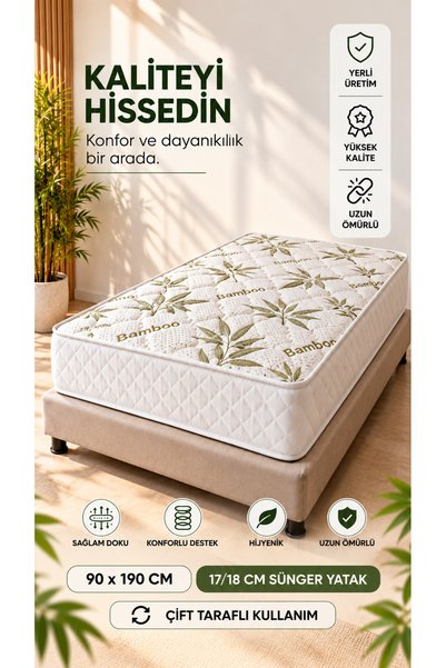 Nirvana Bedding 90x190 Tek Kişilik Full Ortopedik Yatak –Sünger Yatak- Dayanı...