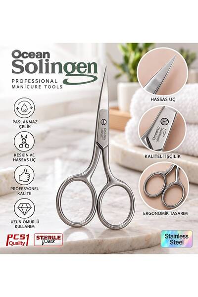 MİNİFİYONK Eyebrow Scissors, Straight-Blade, Easy to Use, Portable No. 85