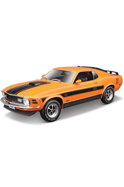 TOYFEST Maisto 1970 Ford Mustang Mach 1 428 Twister Special 1:18 Diecast Turuncu Model Araba 26 cm