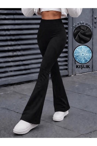 Balta Collection Kadın Kışlık İçi Polarlı İspanyol Paça Yüksek Bel Likralı To...