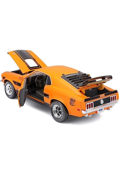 TOYFEST Maisto 1970 Ford Mustang Mach 1 428 Twister Special 1:18 Diecast Turuncu Model Araba 26 cm