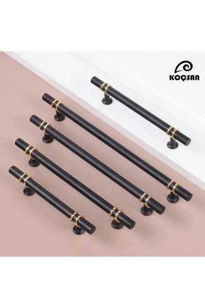 KOÇSAN مقبض Esin Black 128 مم مقبض درج أثاث المطبخ الريفي الفاخر