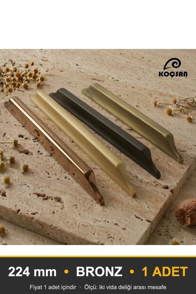 KOÇSAN Willow Bronze 224 mm Handle Luxury Country Kitchen Furniture Cabinet D...