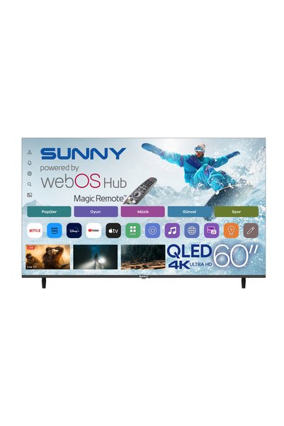 Sunny SN60QLEDM-W02M 4K Ultra HD 152 Ekran Uydu Alıcılı webOS Smart QLED TV