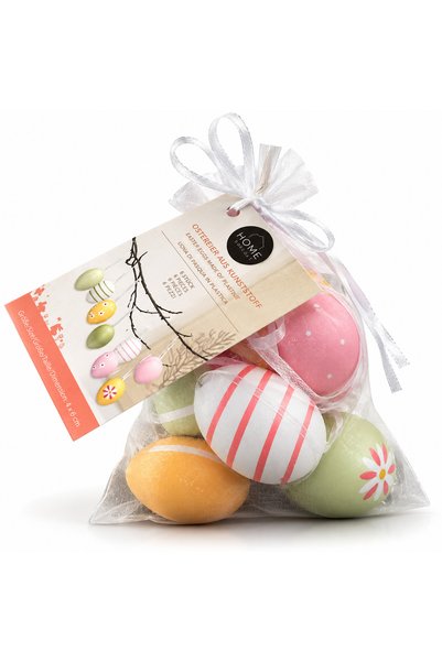 Home Set de 8 ouă de Paște decorative – Amestec de culori pastelate cu modele...