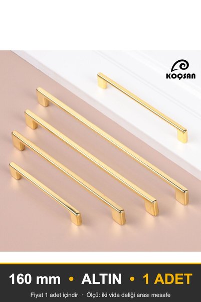 KOÇSAN Delicate Gold 160 Mm Handle Luxury Country Kitchen Furniture Cabinet D...