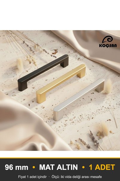 KOÇSAN Asel Matte Gold 96 mm Handle Luxury Country Kitchen Furniture Cabinet ...