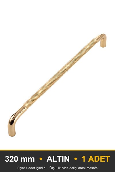 KOÇSAN İdil Gold 320 mm Handle Luxury Country Kitchen Furniture Cabinet Drawe...