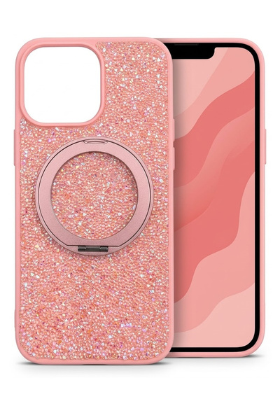 Nezih Case Apple İphone 14 Pro Max ile Uyumlu Manyetik Şarj Özellikli Taşlı Y...