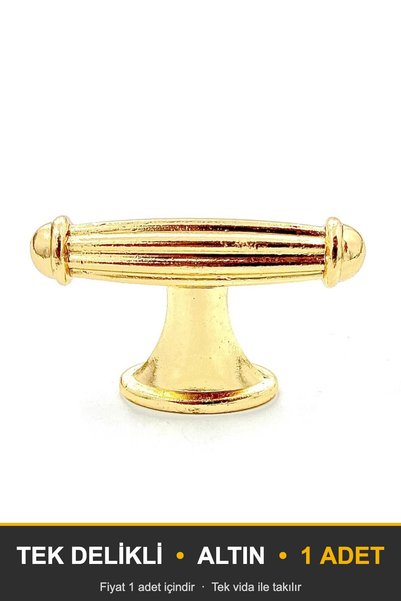 KOÇSAN Kardelen Gold Button Handle Luxury Country Kitchen Furniture Cabinet D...