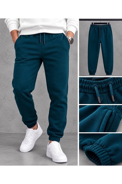 WENMİNG Men's Combed Cotton 3-Ply Shirt with Fleece-Lined Stretchy Legs Track...