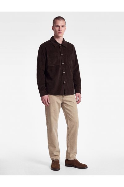 Koton Cotton Pocket Regular Fit Classic Collar Long Sleeve Corduroy Shirt