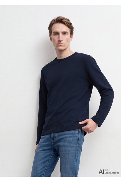Mavi Men's Navy Blue Crew Neck Sweatshirt Night Navy Blue Sweatshirt
