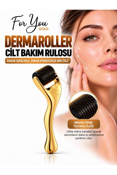 For You Gold Dermaroller - Gold - Titanium Needle - Micro Needling for Beard ...