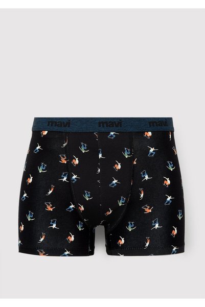 Mavi Baskılı Siyah Boxer 0912481-900