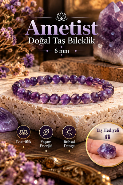 beautifulnaturelstones Amethyst Natural Stone Bracelet 6 Mm (With Stone Gift)...