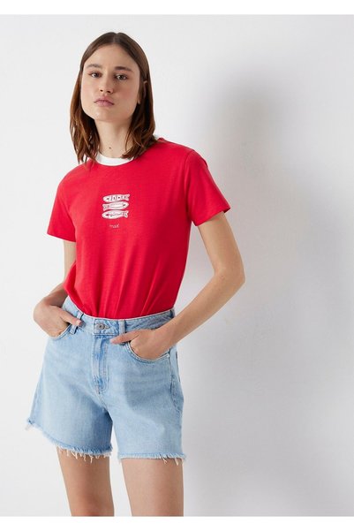 Mavi Red T-Shirt Regular Fit / Normal Cut 1614296-70477
