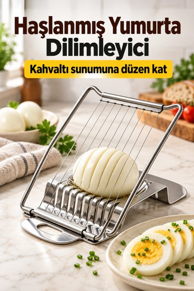 mucit home Haşlanmış Yumurta Kesme Tel Bıçağı Yumurta Dilimleyici Pratik Pasl...