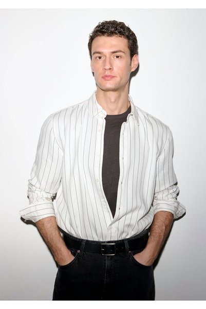 Mavi Tencel ™ ) Lyocell Striped Shirt Regular Fit / Normal Cut 0211891-91494