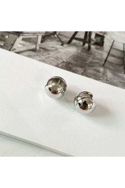 Choice Silver Polished Ball Peri'sBox 4 Designs Round Ball Geometric Earrings...
