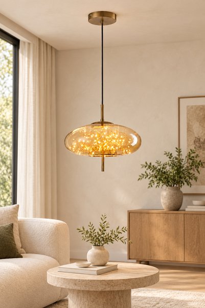 Apliqa Zuna 10 Watt 3000K Eskitme Bal Camlı Tekli Peri Led Sarkıt Avize
