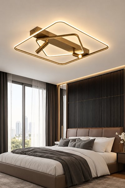 Apliqa Damon Kare Eskitme 80 Watt Spotlu 3 Renkli Led Plafonyer Avize