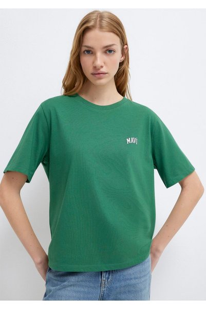 Mavi Logo Baskılı Yeşil Tişört Regular Fit / Normal Kesim 1611900-71874
