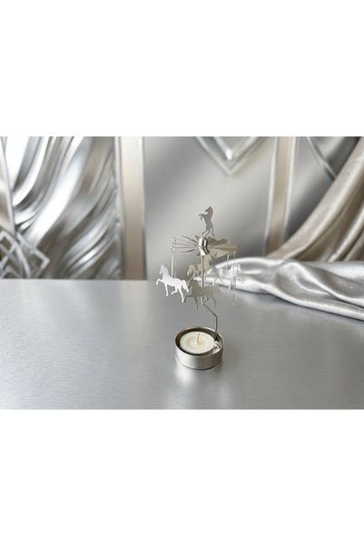Home Gümüş Rengi At Model Isıyla Dönen Mumluk