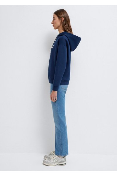 Mavi Logo Baskılı Kapüşonlu Lacivert Sweatshirt 168334-70488