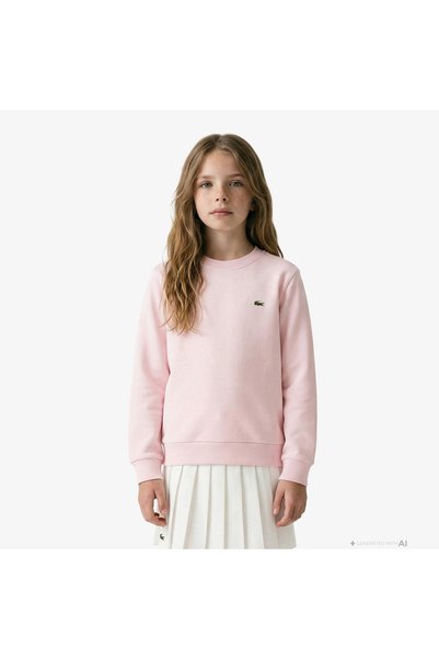 Lacoste Çocuk Bisiklet Yaka Pembe Sweatshirt