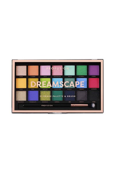 PROFUSION COSMETICS Dreamscape, Paletă fard de pleoape 21 nuanțe și 1 pensulă...