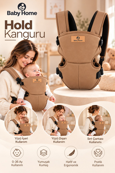 Baby Home Hold Bebek Kanguru ve Taşıma Çantası - Ergonomik Konfor, Kolay Kull...