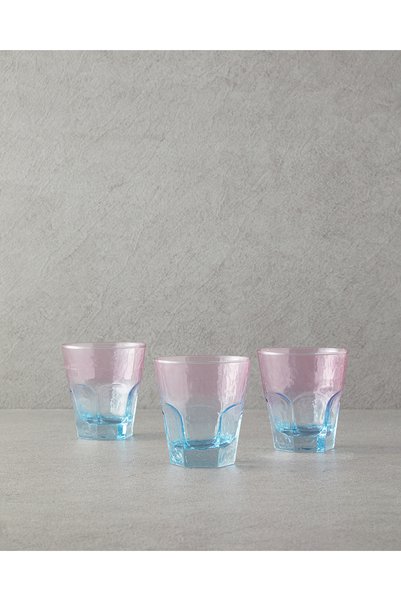 English Home Ramona Cam 3'lü Bardak 375 ml Pembe - Mavi