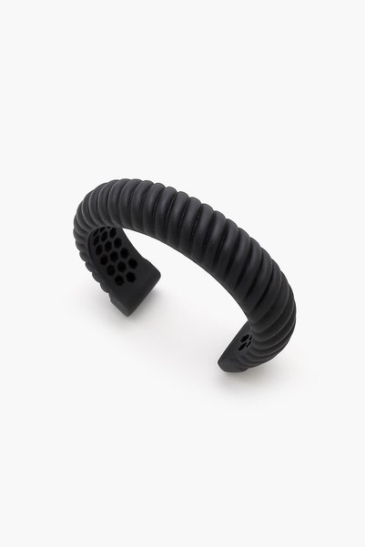 Mon Reve Blake Black Plated Handcuff Bracelet