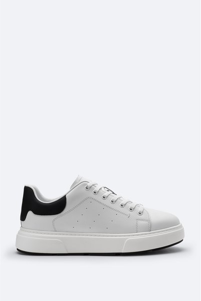Avva Men's White 100% Leather Casual Shoes A61Y8004