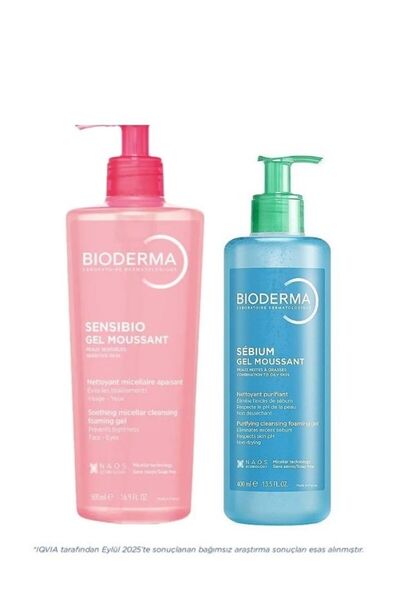 Bioderma Sensibio Foaming Gel 500 ml &  Sebium Foaming Gel 500 ml Avantajlı Set