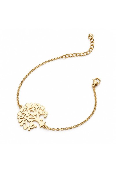 Pursehuit Brățară aurie, din oțel inoxidabil, placată cu aur de 18k, cu arbor...