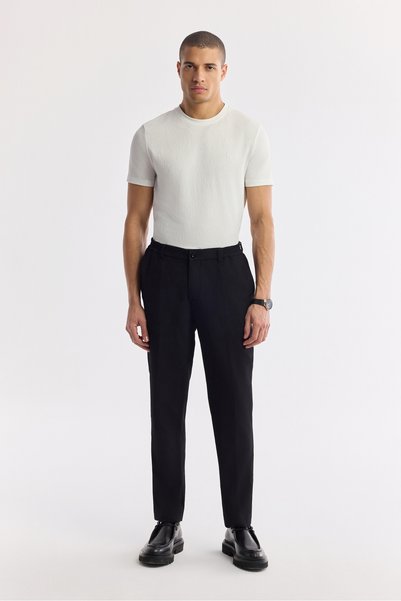 Avva Erkek Siyah Yandan Cepli Beli Lastikli Soft Touch Comfort Slim Fit Panto...