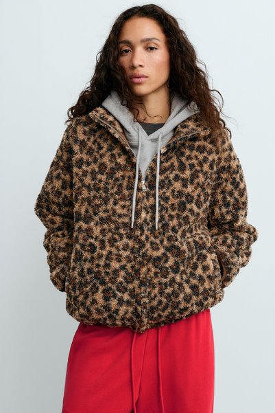 Oysho Leopar suni yün ceket