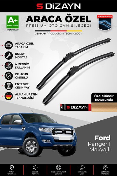 S Dizayn S-Dizayn Ford Ranger ile Uyumlu Ön Cam Silecek Seti 2015-2022 Premiu...