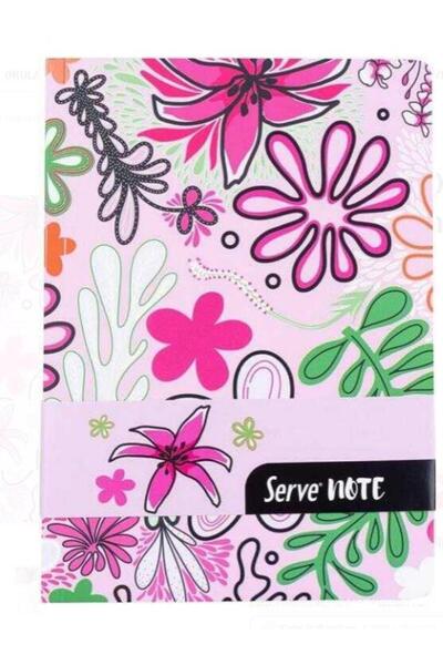 Serve Note 15x21cm 120yp Striped Patterned Notebook Candy Pink