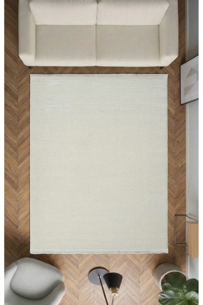 Enva Home Modern Yumuşak Soft Dokulu Krem Halı Salon Mutfak Koridor Yolluk An...