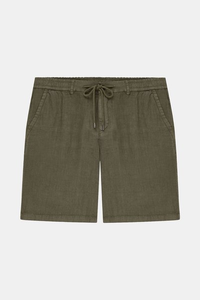 W Collection YEŞİL KETEN BAĞCIKLI-FERMUARLI BERMUDA