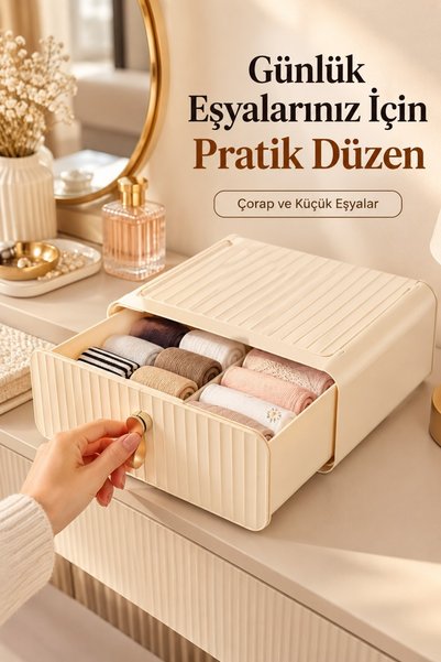 Piev Çok Amaçlı Bölmeli İç Çamaşırı Çorap Bebek Kıyafeti Çekmeceli Düzenleyic...