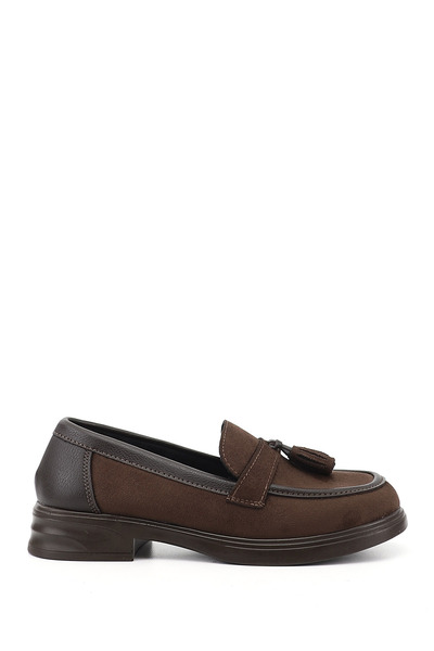 GÖNDERİ(R) Women's Brown Suede Brown Loafer Shoes