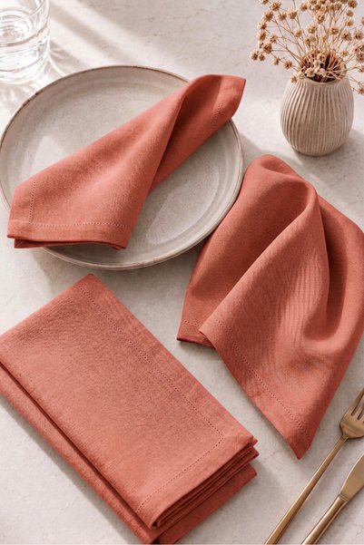 desenizmir American Service, 6-Piece Special Stitched Fabric Napkin Tile