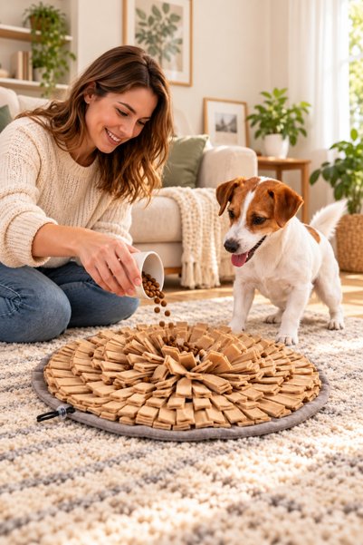 oyapet Colorful Garden Dog Sniffing Mat with Food Storage, Intelligence and A...