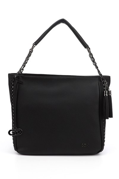 GÖNDERİ(R) Women's Black Tassel Shoulder Bag